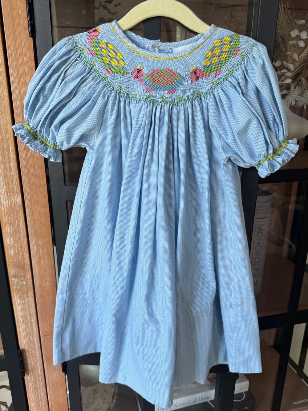 Turtles smocked bishop dress heirloom vintage Remember Nguyen ruffle toddler